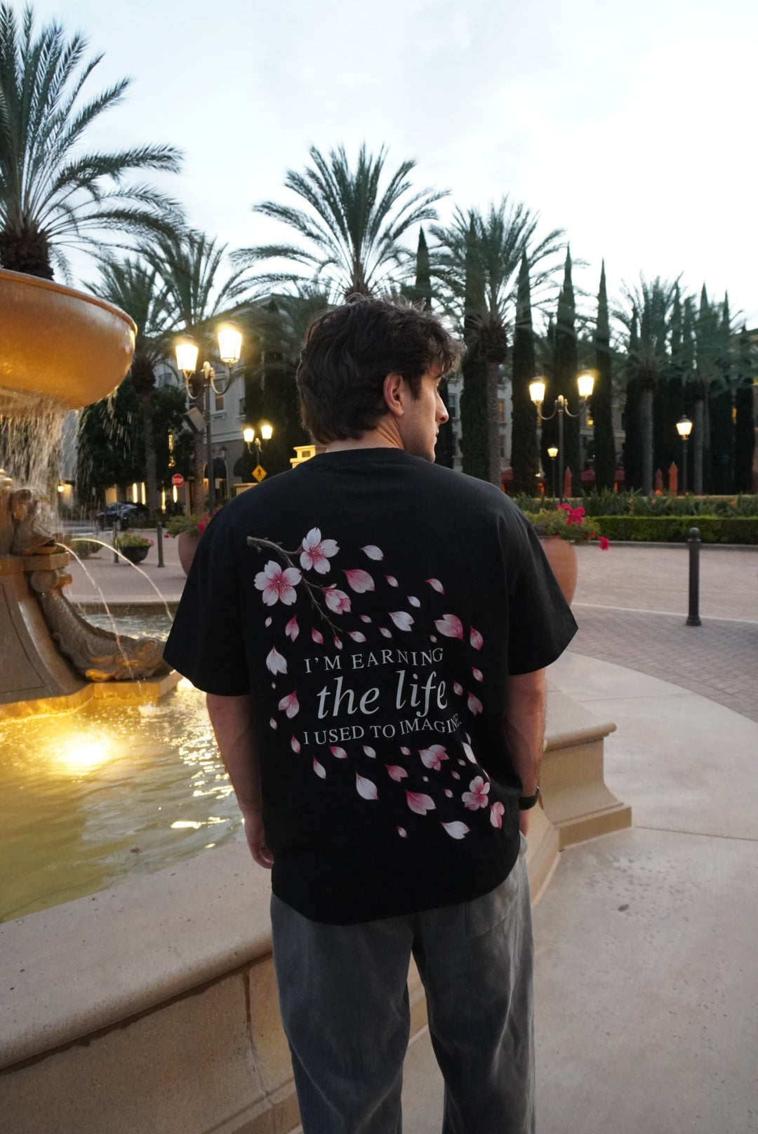 Black Cherry Blossom Tee, Print detail
